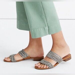 Madewell The Meg Slide Sandal in Snake Embossed Leather 7.5